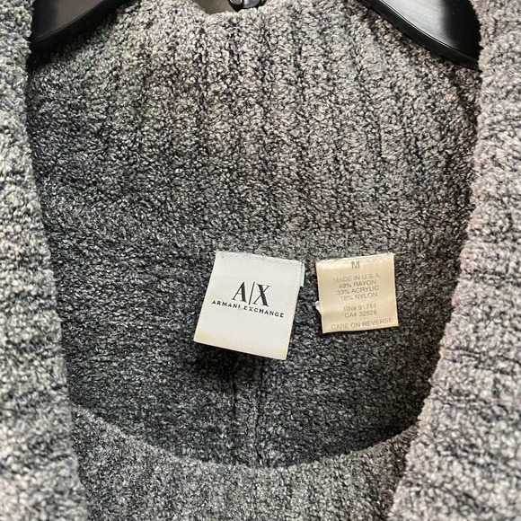 A|X ARMANI EXCHANGE Womens Pullover Medium Grey Cowl Neck Top Sweater Ribbed - Picture 8 of 9